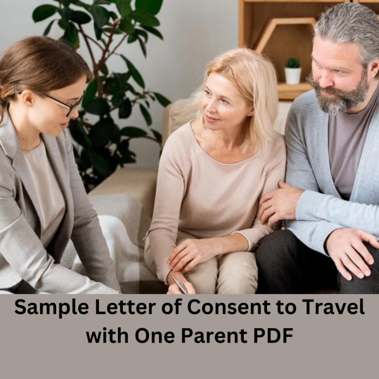 Sample Letter of Consent to Travel with One Parent PDF